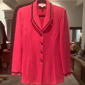 St. John Knit Size 10 Hot Pink Blazer